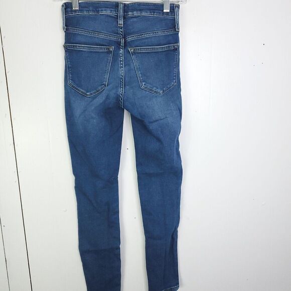 J Crew Jeans Womens 24 High Rise Skinny Medium Wash Ankle Stretch Modest Office - Picture 6 of 10
